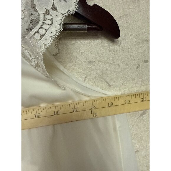 Vintage ShadowLine Women's Peignoir Ivory Chiffon Baby Doll Gown Robe Small - Picture 7 of 10